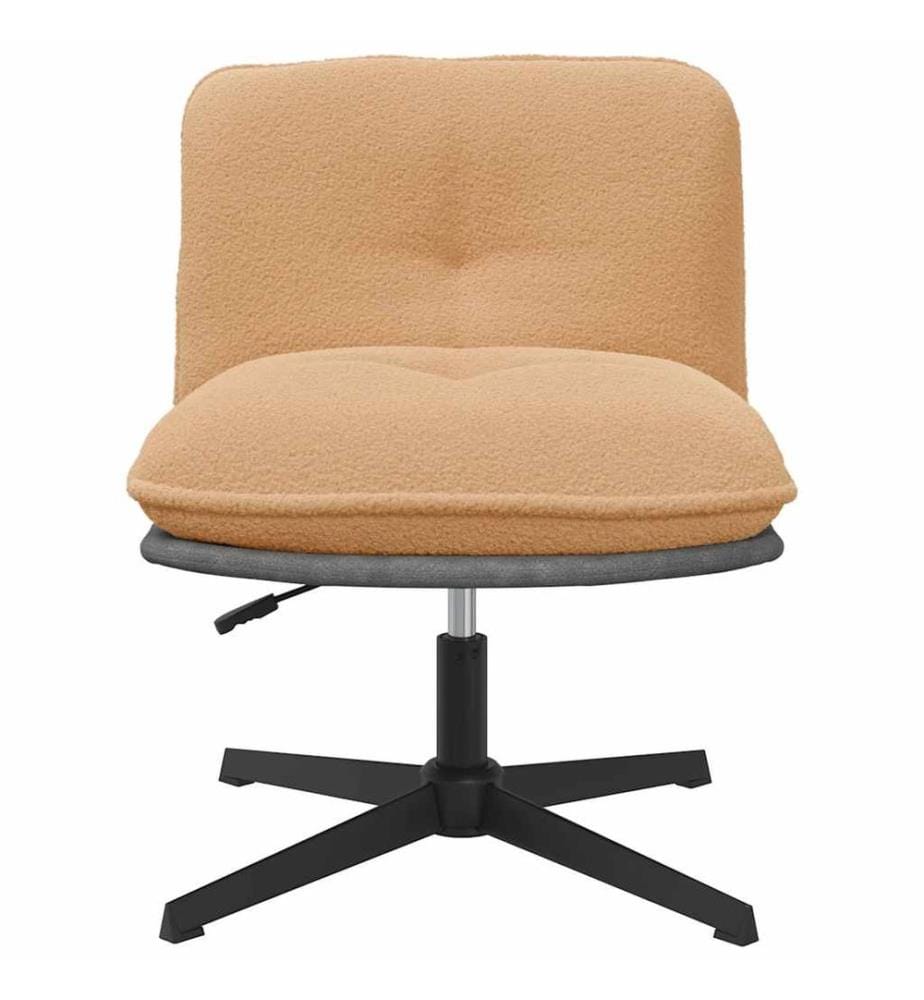 Chaise pivotante de bureau beige bouclé comme de la laine tissu