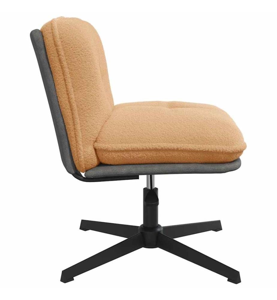 Chaise pivotante de bureau beige bouclé comme de la laine tissu