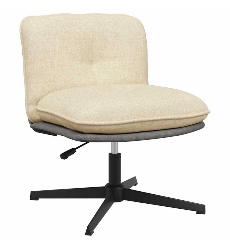 Chaise pivotante de bureau Crème Tissu