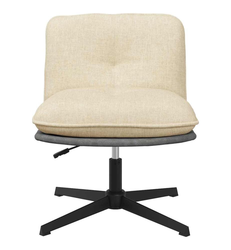 Chaise pivotante de bureau Crème Tissu