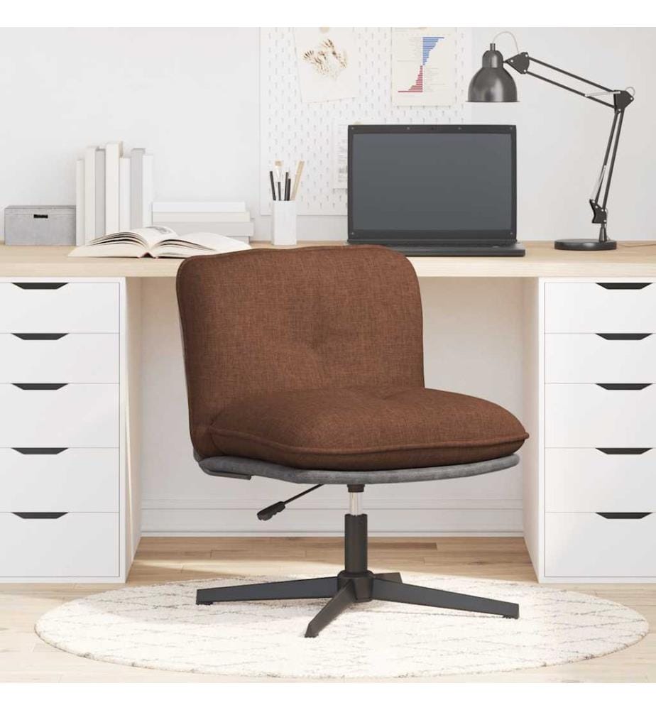Chaise pivotante de bureau Marron Tissu