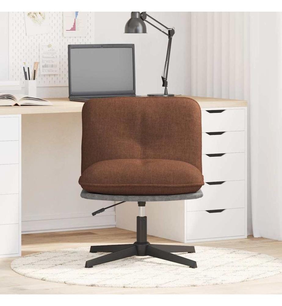 Chaise pivotante de bureau Marron Tissu