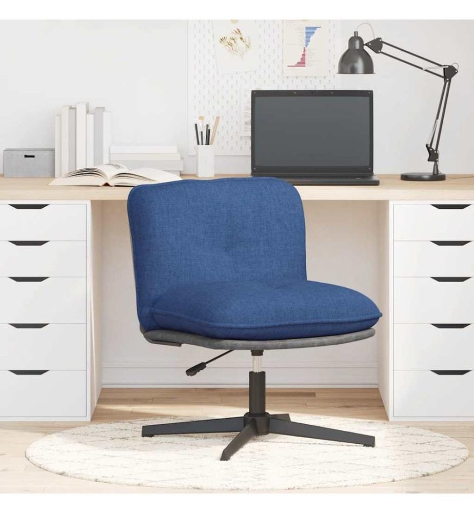 Chaise pivotante de bureau Bleu Tissu