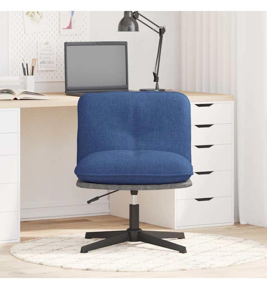 Chaise pivotante de bureau Bleu Tissu