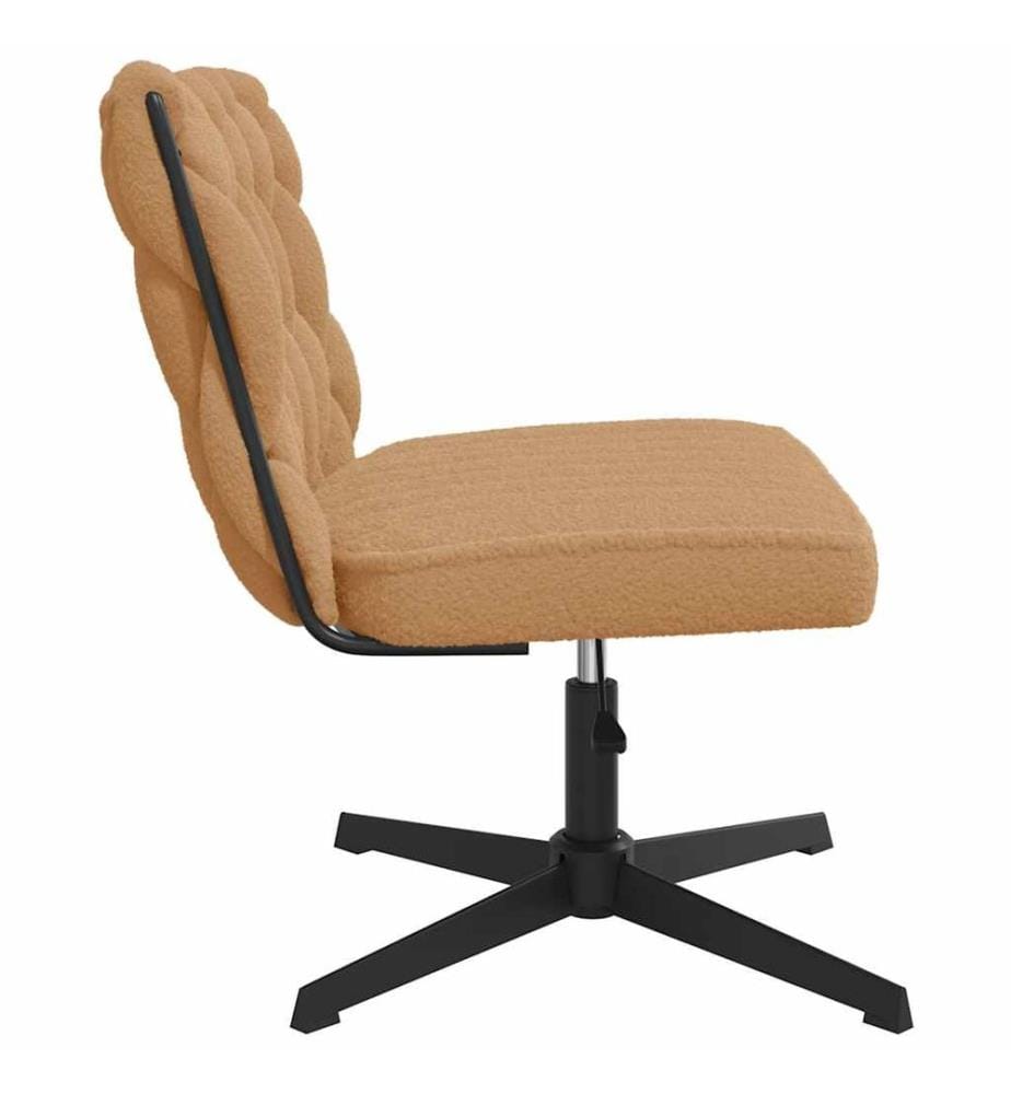 Chaise pivotante de bureau beige bouclé comme de la laine tissu