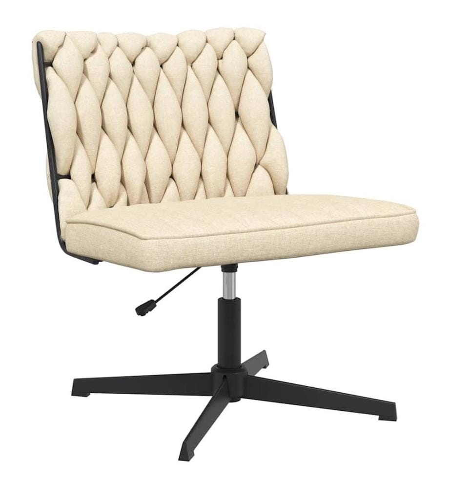 Chaise pivotante de bureau Crème Tissu