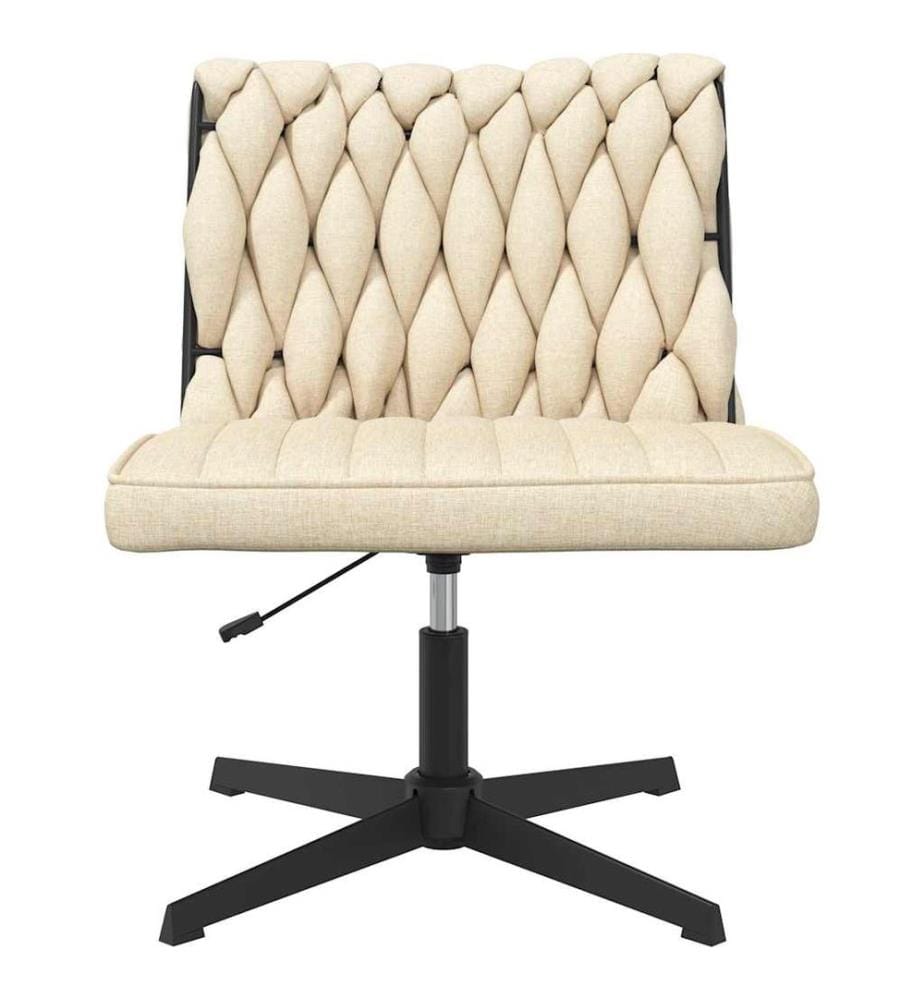 Chaise pivotante de bureau Crème Tissu