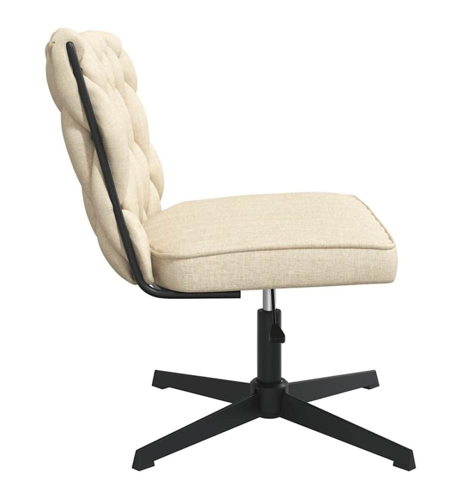 Chaise pivotante de bureau Crème Tissu