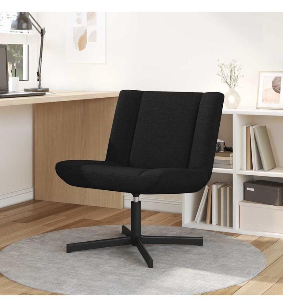 Chaise pivotante Noir 63 x 75 x 76 cm tissu