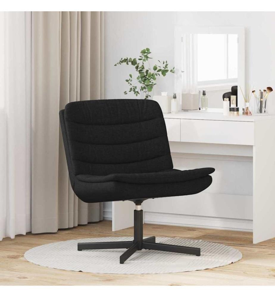 Chaise pivotante Noir 63 x 75 x 76 cm tissu