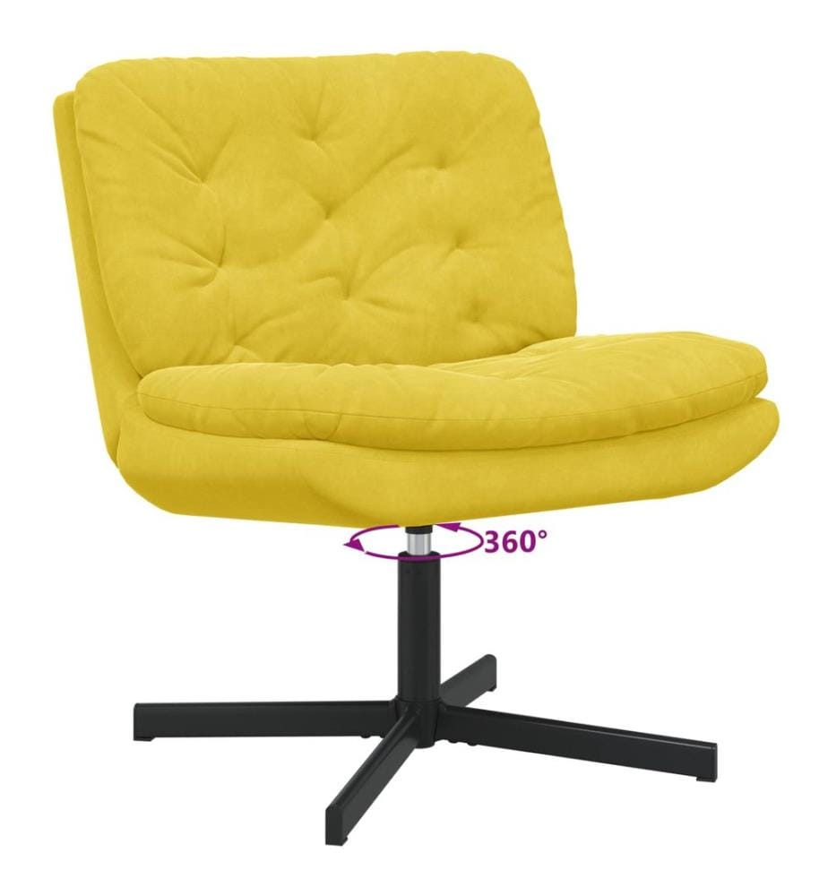 Fauteuil relaxant pivotant Jaune 63 x 75 x 76 cm Velours