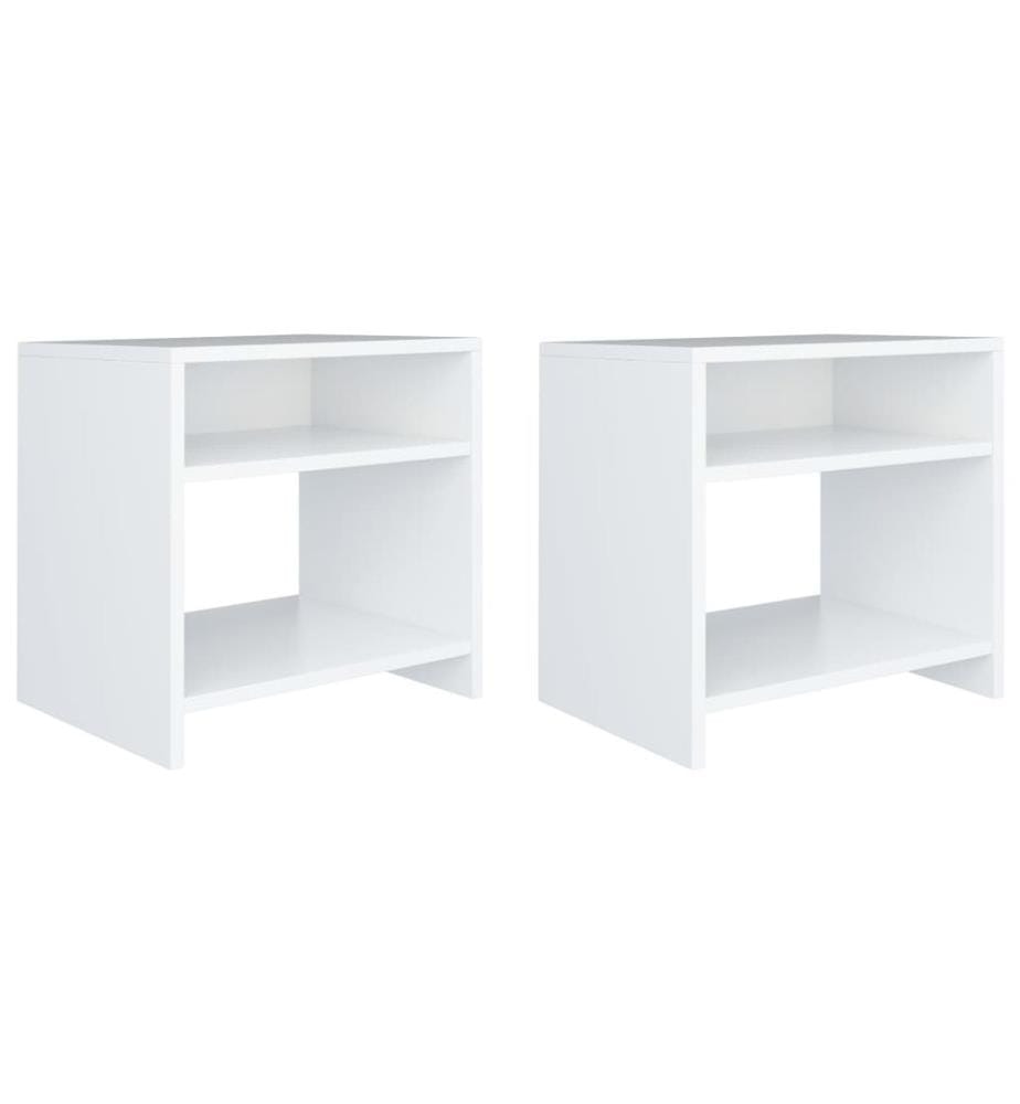 Nachttische 2 Stk. Weiss 40x30x40 cm Holzwerkstoff