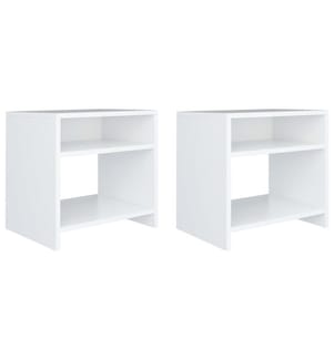 Nachttische 2 Stk. Weiss 40x30x40 cm Holzwerkstoff