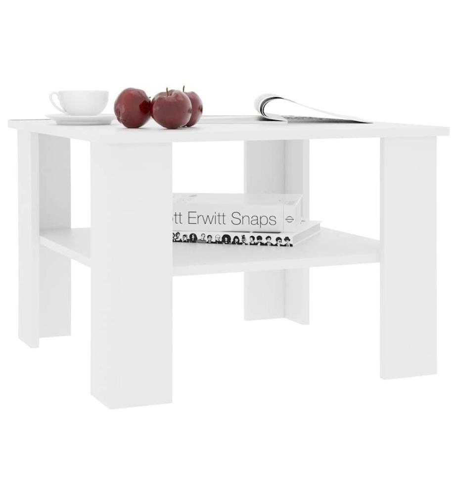 Table basse Blanc 60x60x42 cm Bois d'ingénierie