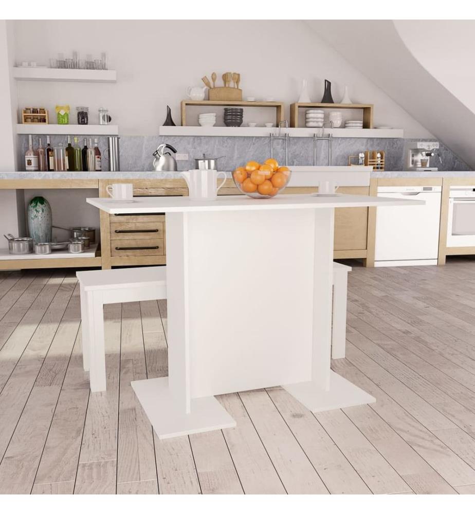 Esstisch Weiss 110x60x75 cm Holzwerkstoff