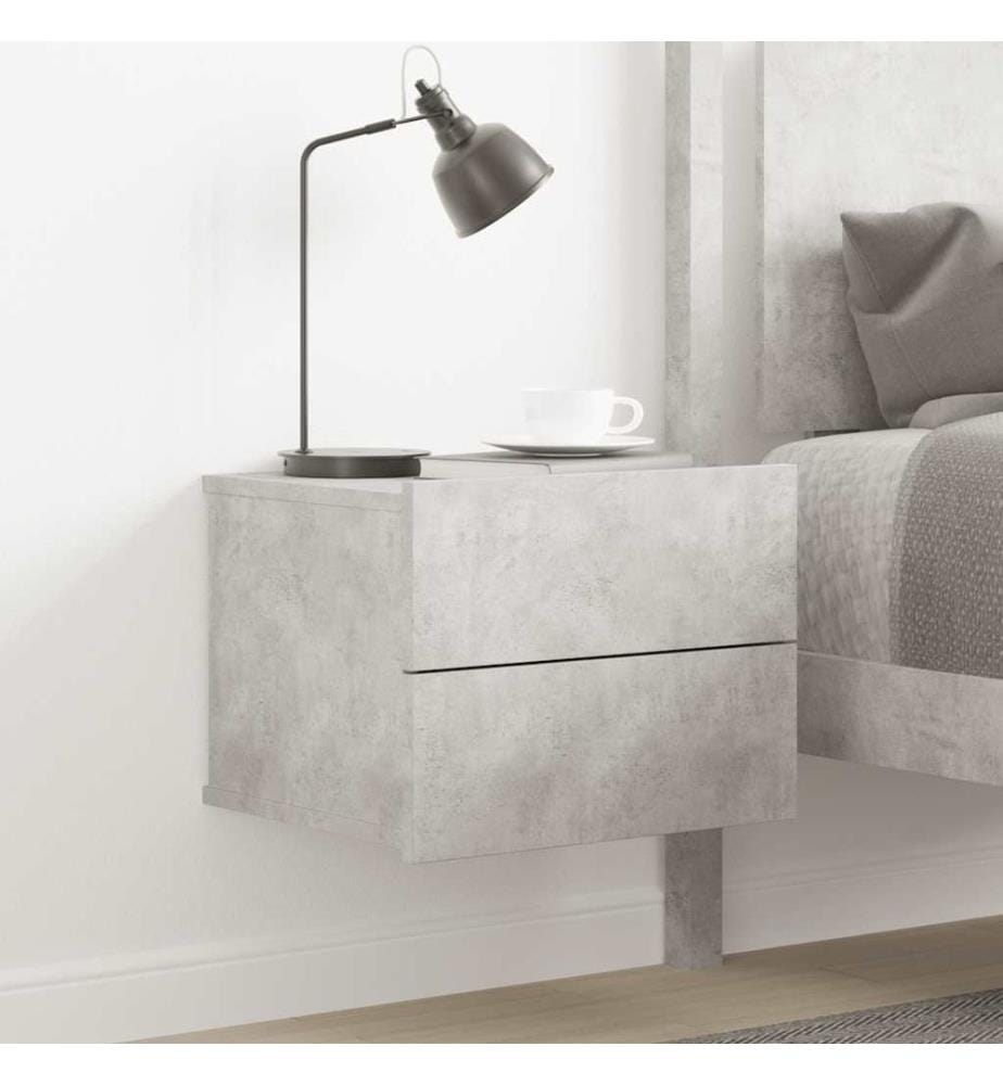 Table de chevet Gris béton 40x30x30 cm Bois ingénierie