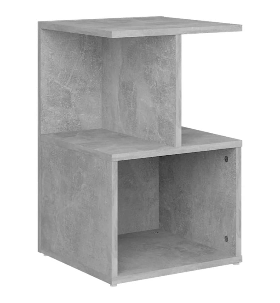 Table de chevet gris béton 35x35x55 cm bois d'ingénierie