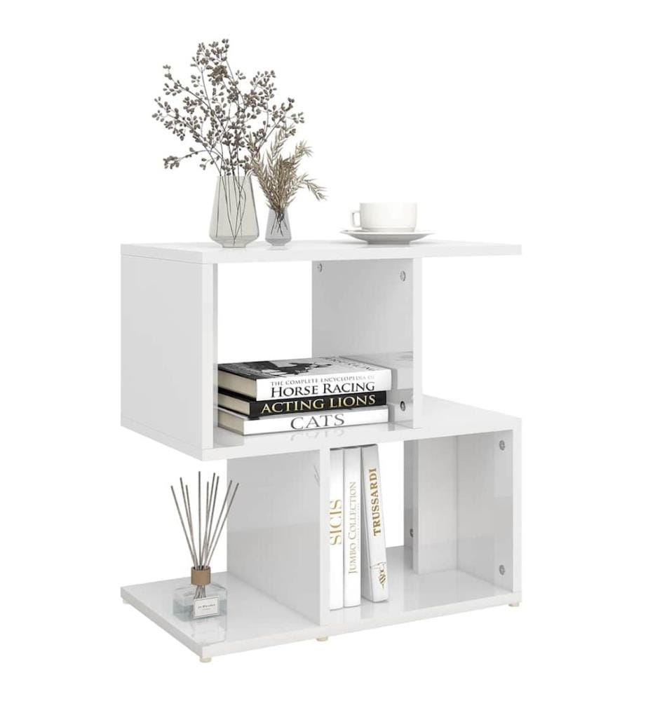 Tables de chevet 2 pcs blanc brillant bois d'ingénierie