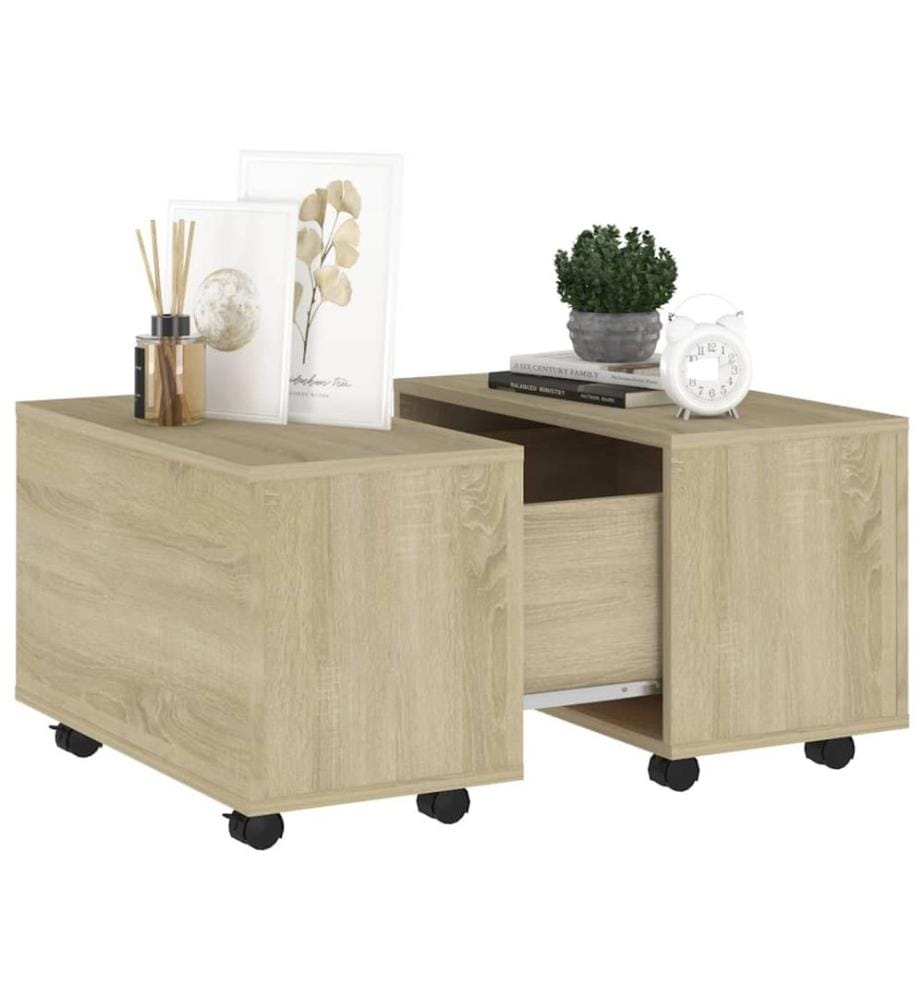 Table basse chêne sonoma 60x60x38 cm bois d'ingénierie