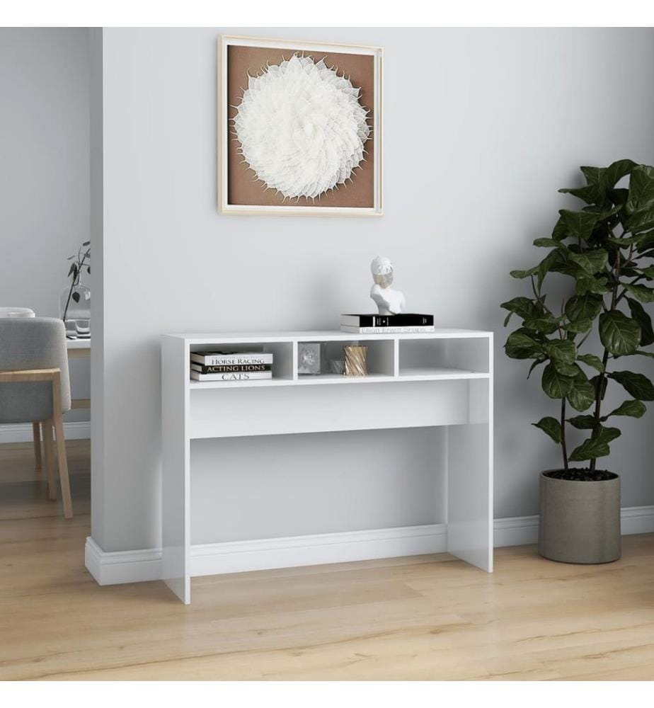 Konsolentisch Hochglanz-Weiss 105x30x80 cm Holzwerkstoff
