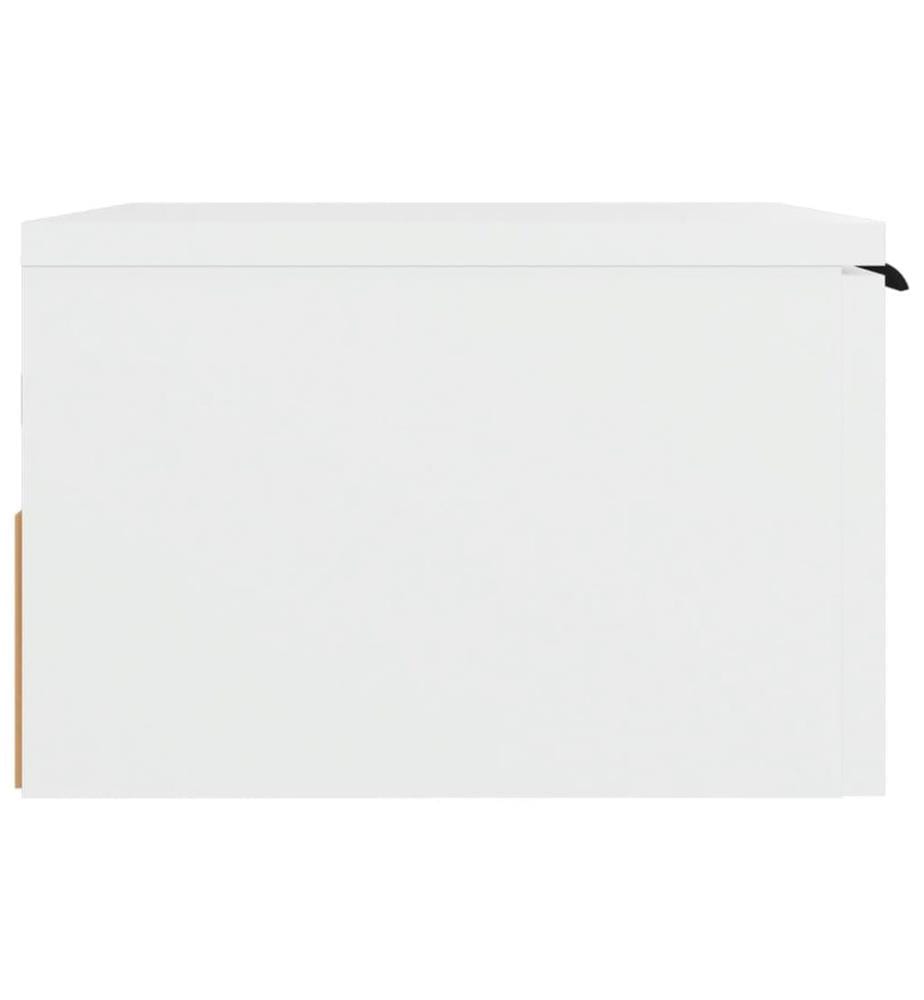 Table de chevet murale blanc 34x30x20 cm