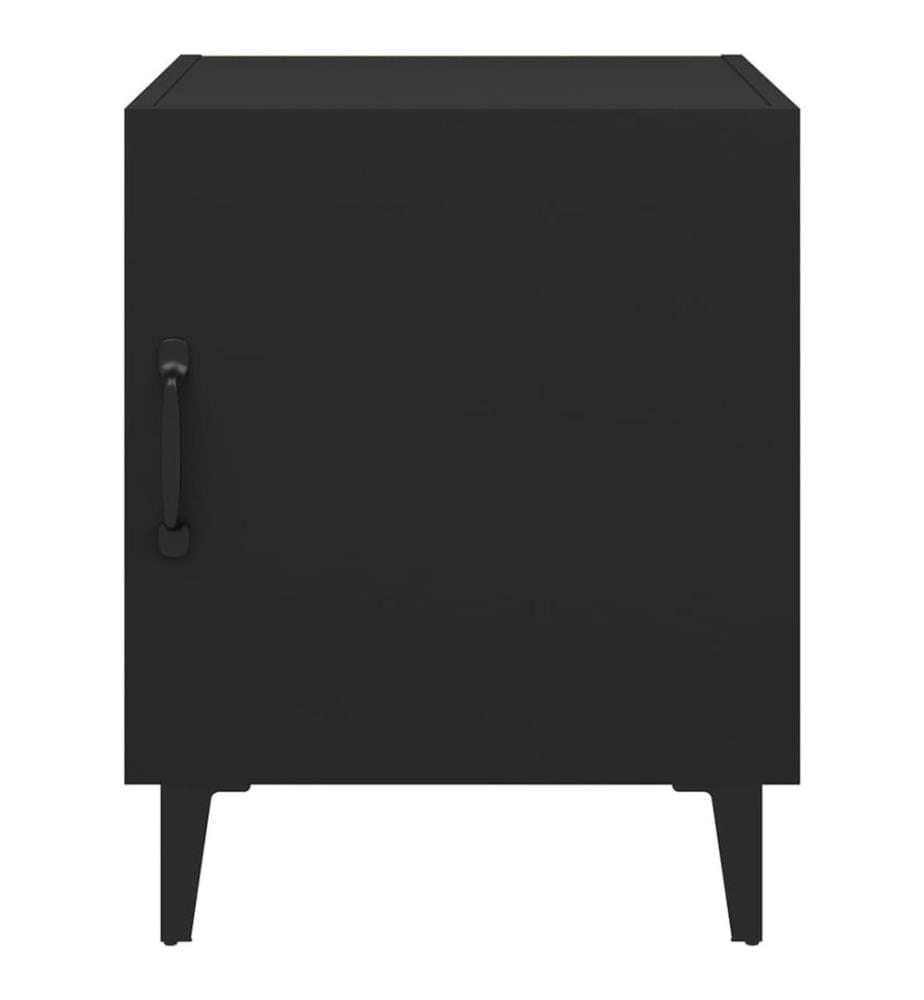 Tables de chevet 2 pcs Noir Bois d'ingénierie