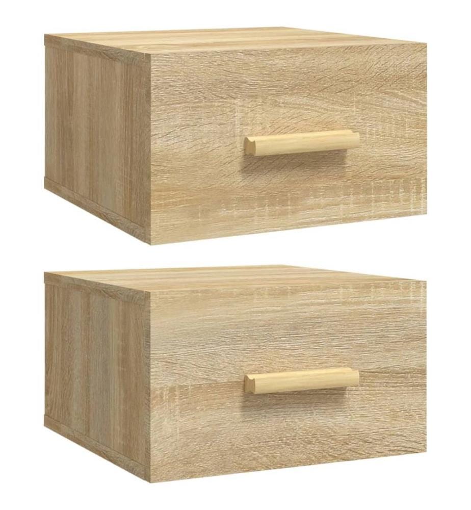 Tables de chevet murales 2 pcs chêne sonoma 35x35x20 cm