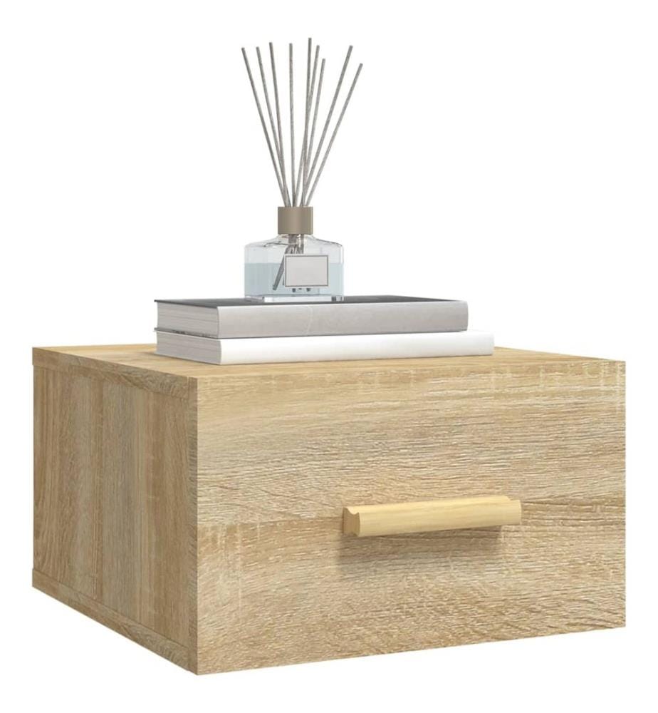 Tables de chevet murales 2 pcs chêne sonoma 35x35x20 cm