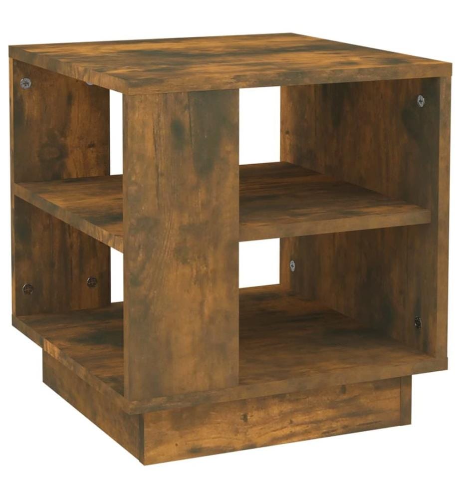 Table basse chêne fumé 40x40x43 cm bois d'ingénierie