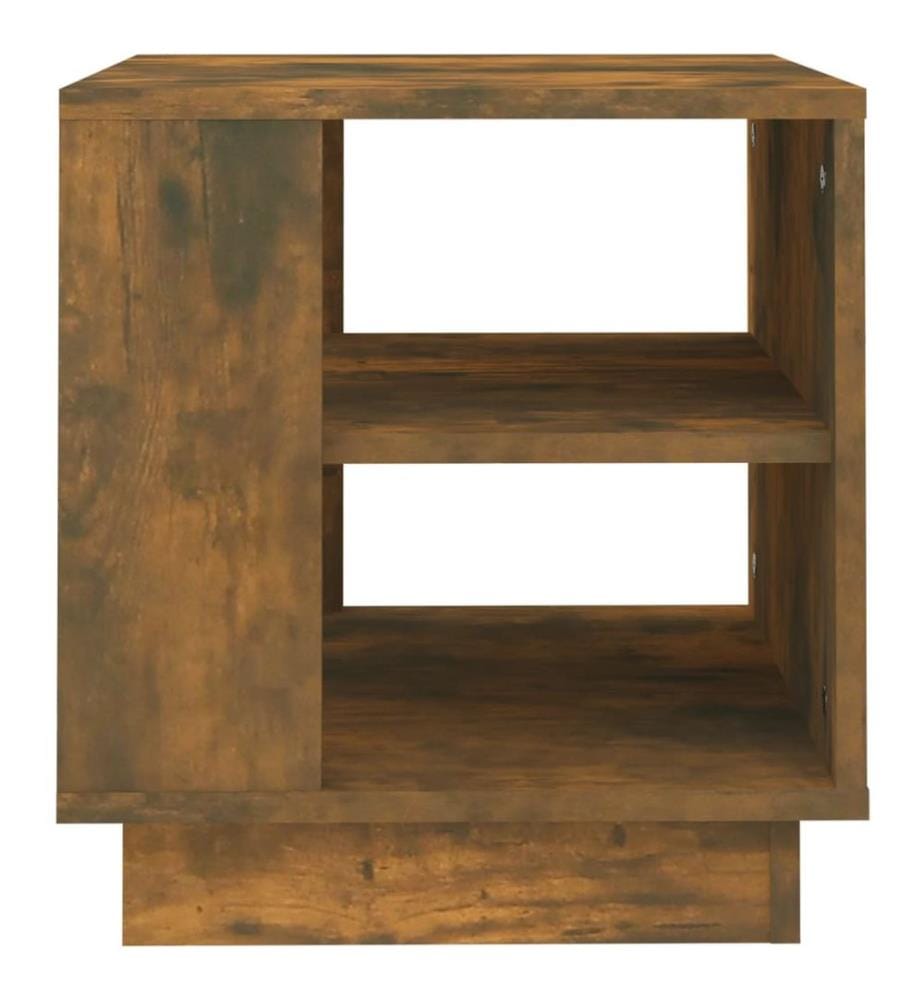 Table basse chêne fumé 40x40x43 cm bois d'ingénierie