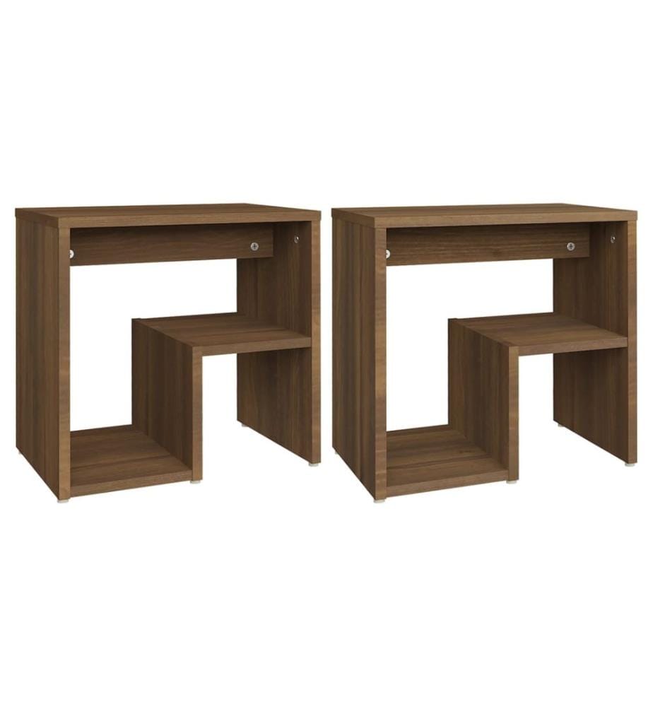 Nachttische 2 Stk. Braun Eichen-Optik 40x30x40 cm Holzwerkstoff