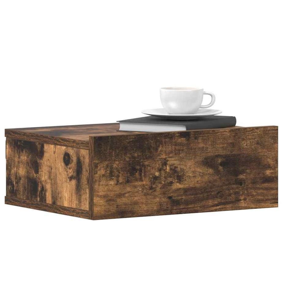 Hängender Nachttisch Räuchereiche 40x30x15 cm Holzwerkstoff