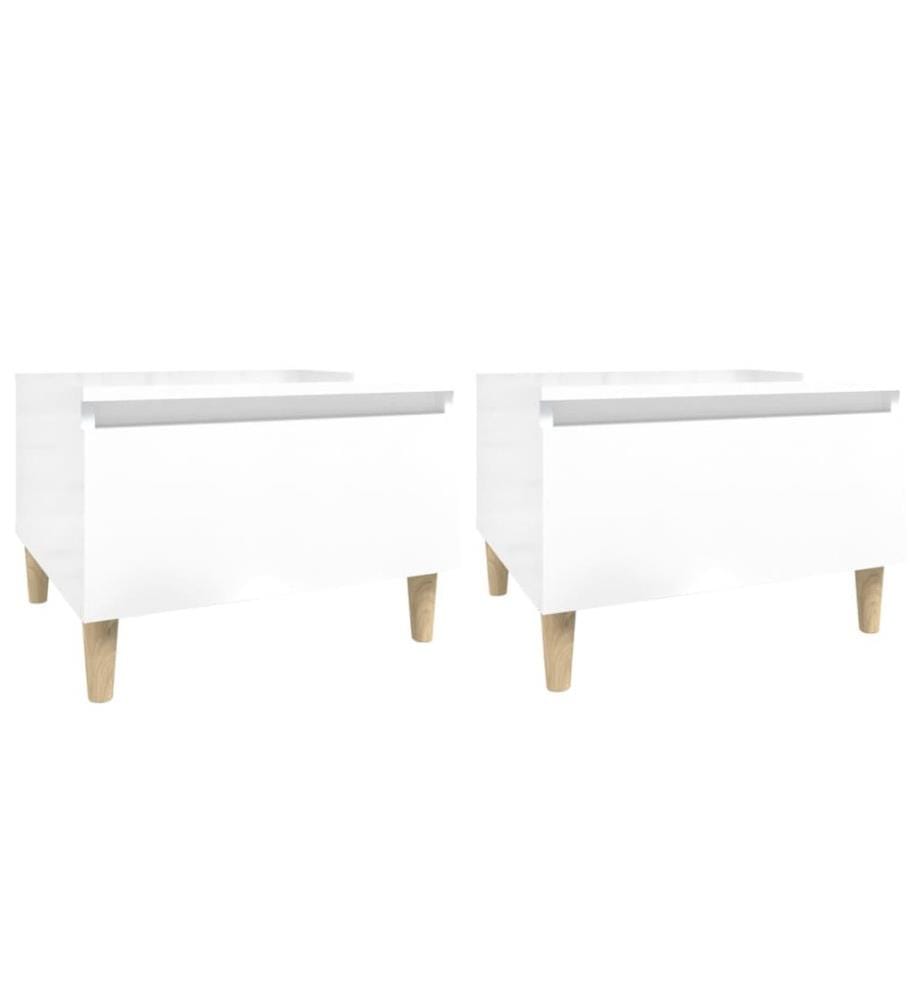 Beistelltische 2 Stk. Hochglanz-Weiss 50x46x35 cm Holzwerkstoff