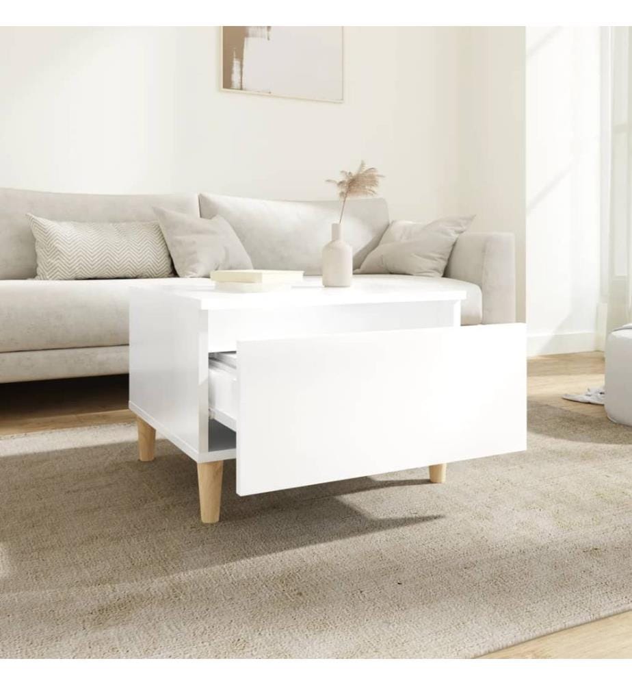 Beistelltische 2 Stk. Hochglanz-Weiss 50x46x35 cm Holzwerkstoff