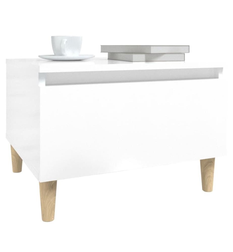 Beistelltische 2 Stk. Hochglanz-Weiss 50x46x35 cm Holzwerkstoff