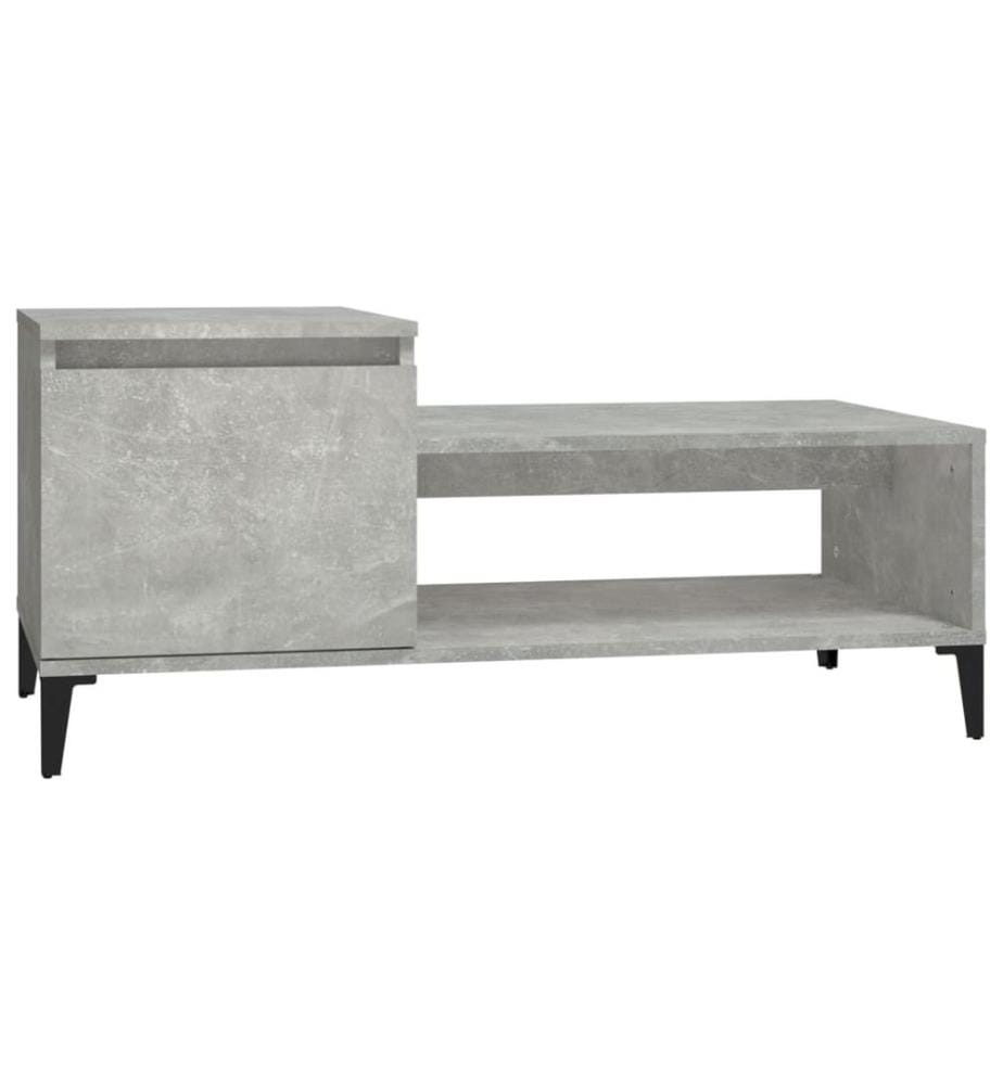 Table basse Gris béton 100x50x45 cm Bois d'ingénierie