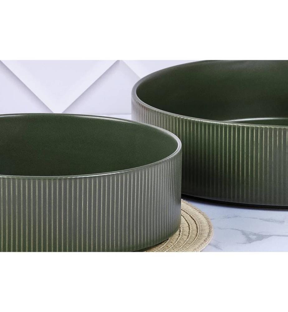 Scandi 12-piece tableware set - olive