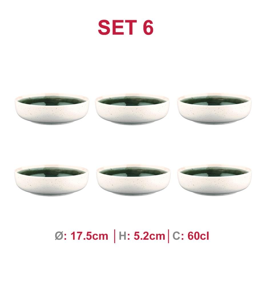 6er-Set Schalen Oxygen Ø17,5 Cm - Grün Und Grau