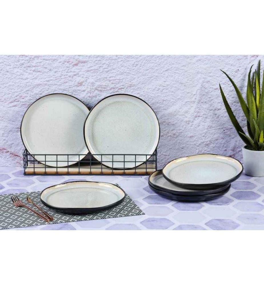 6 Plates Iris Ø 26 Cm - Ivory White