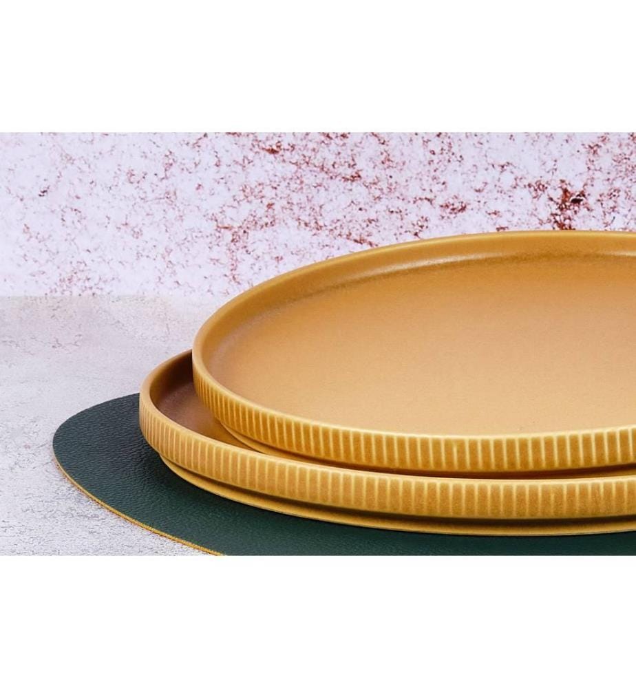 Scandi plate Ø21.5cm - 4 pieces - Ocre