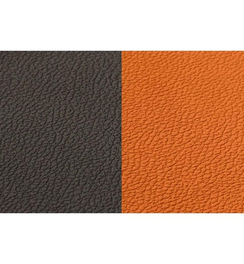 6er-Set Wendetischsets "stone" aus recyceltem Leder - Orange/Braun