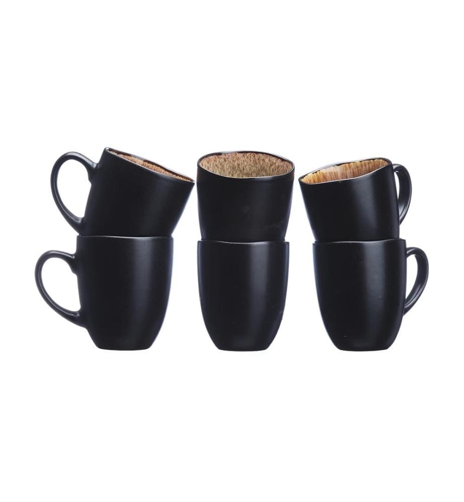 Set di 6 tazze Iris 40cl - Marrone selvatico