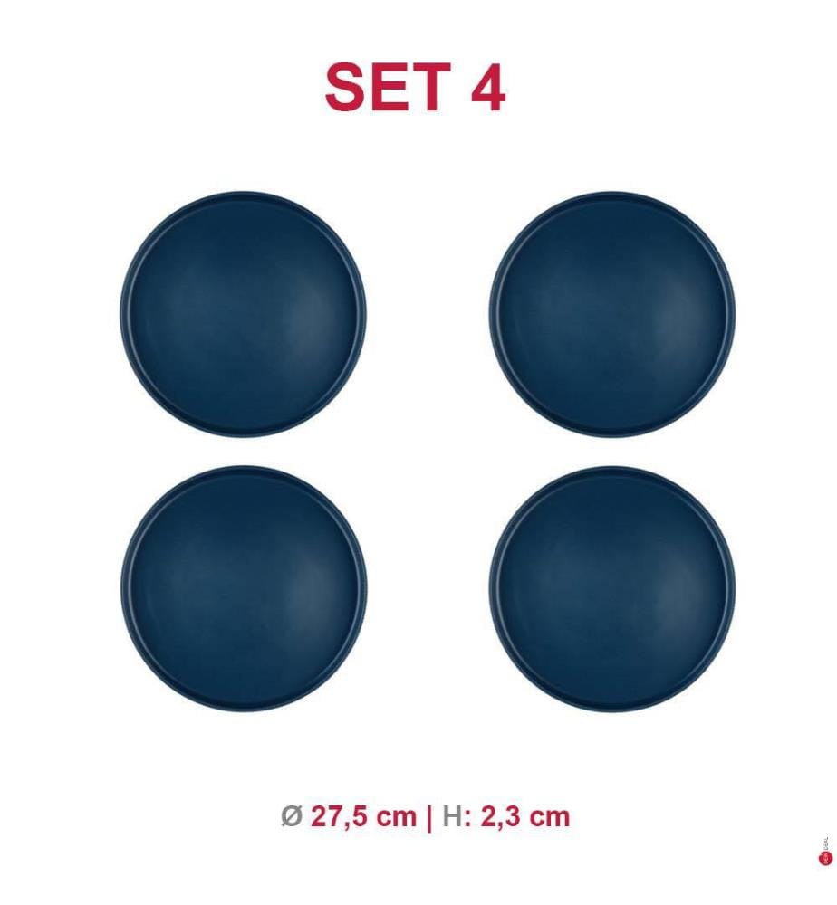 Set di piatti Scandi Ø27,5Cm 4 pezzi - Navy