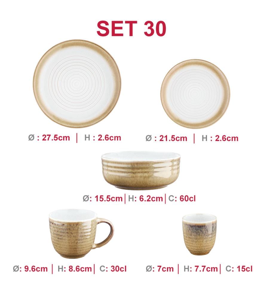 Vollservice Cosmos - 30 Teile - Creme