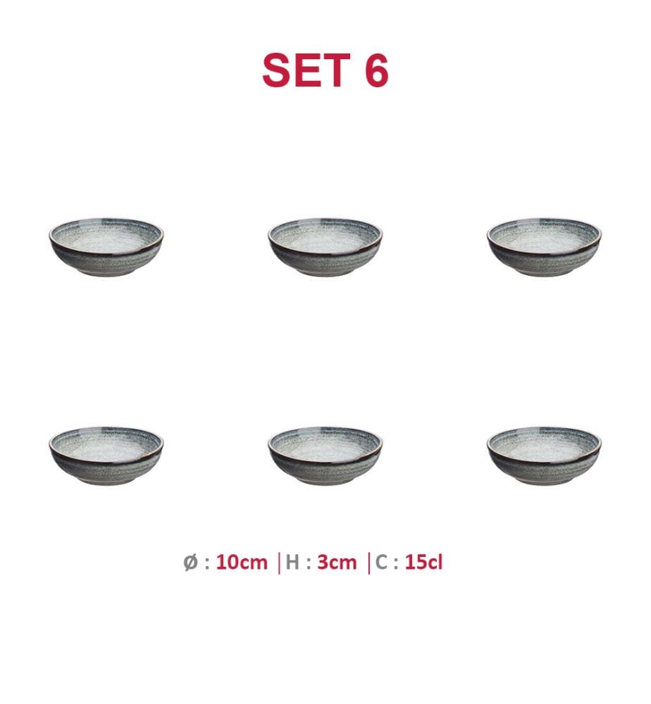 6er-Set Zen-Schalen Ø10 Cm - Natur