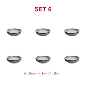 6er-Set Zen-Schalen Ø10 Cm - Natur
