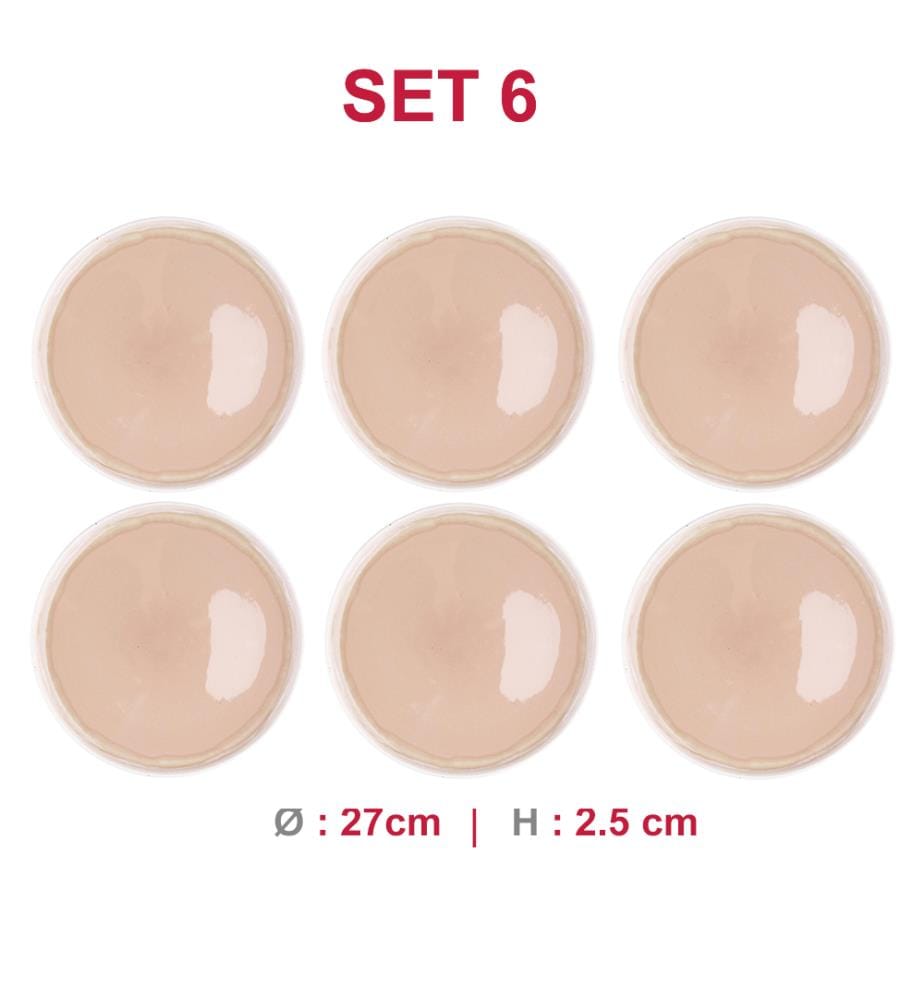 6er-Set Oxygen-Platten Ø27 Cm - Puderrosa