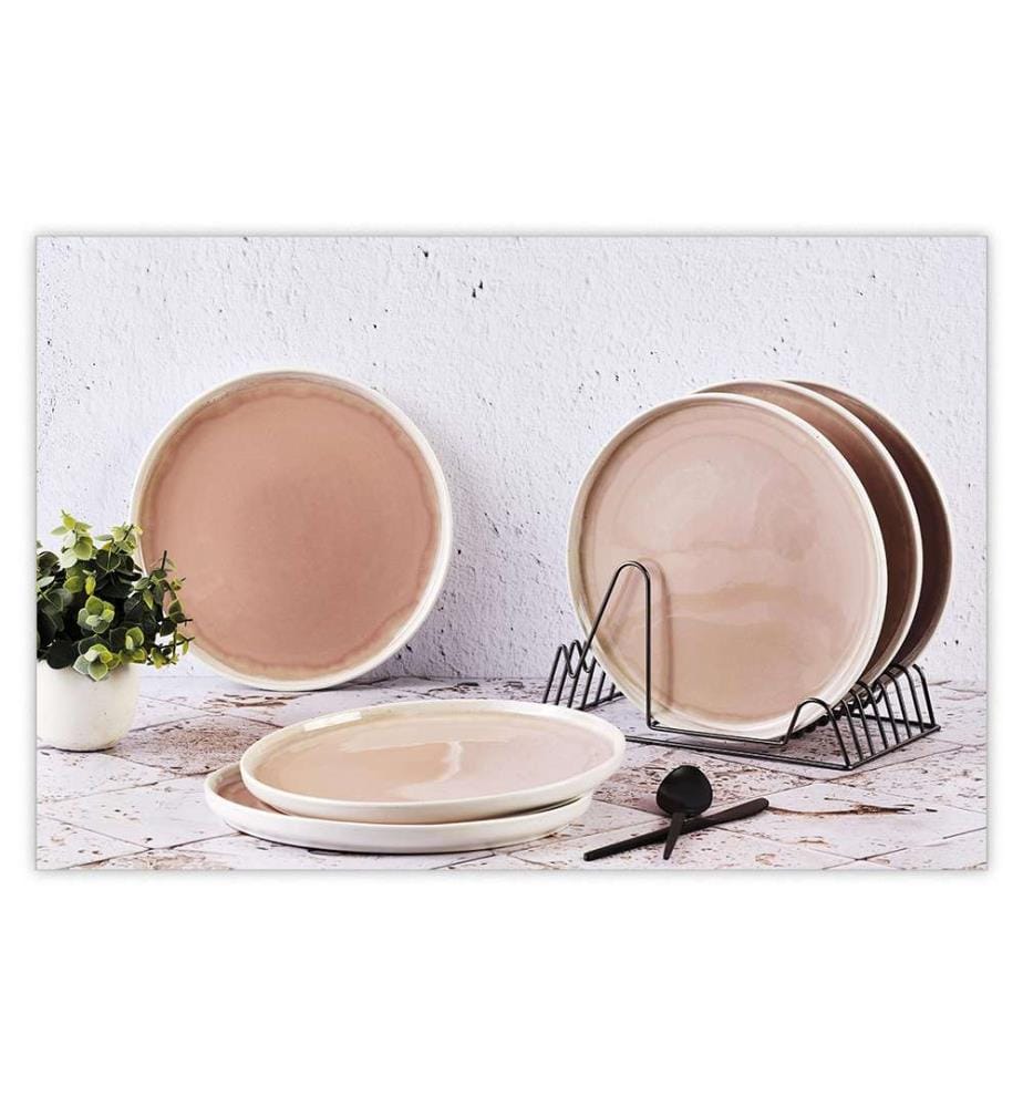 6er-Set Oxygen-Platten Ø27 Cm - Puderrosa
