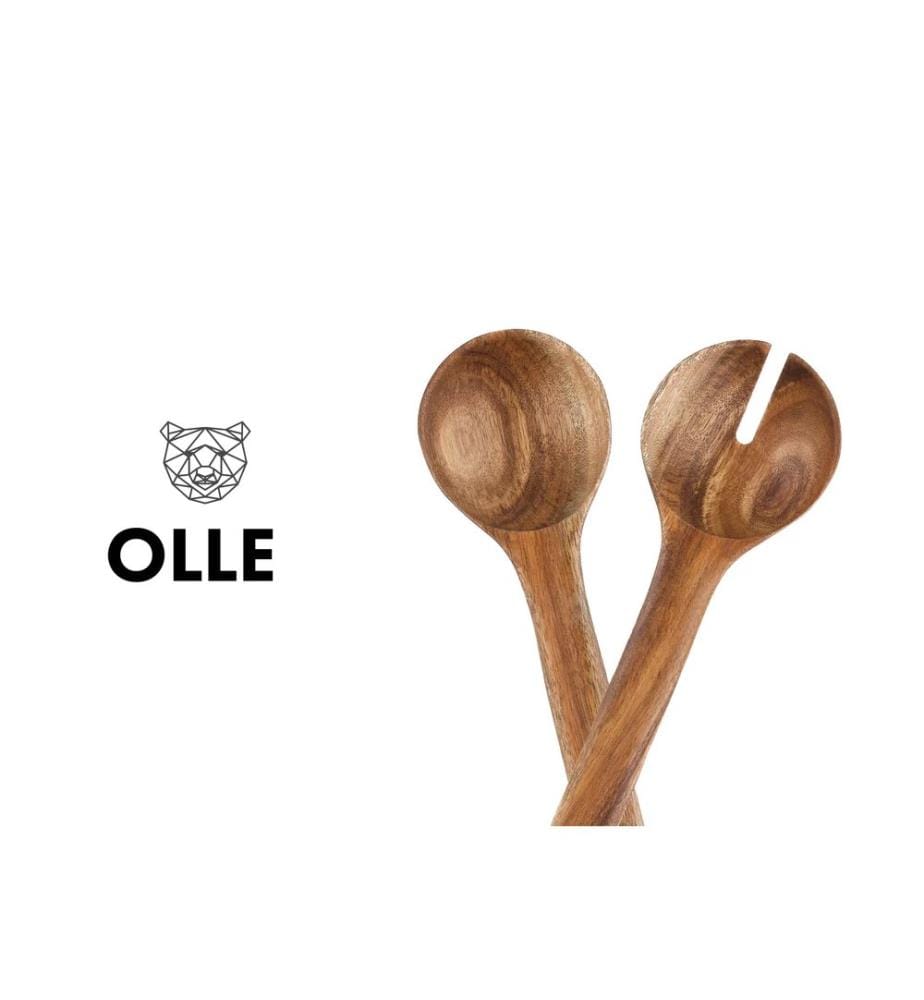 Lot de 2 couverts à salade en bois d'acacia OLLE - Brun