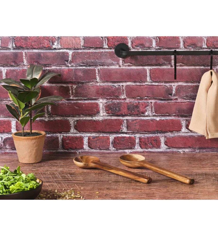 Lot de 2 couverts à salade en bois d'acacia OLLE - Brun